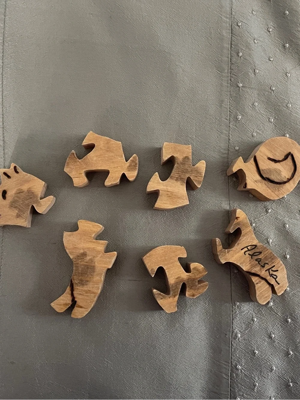 Handcrafted Wooden Husky Dog Puzzle